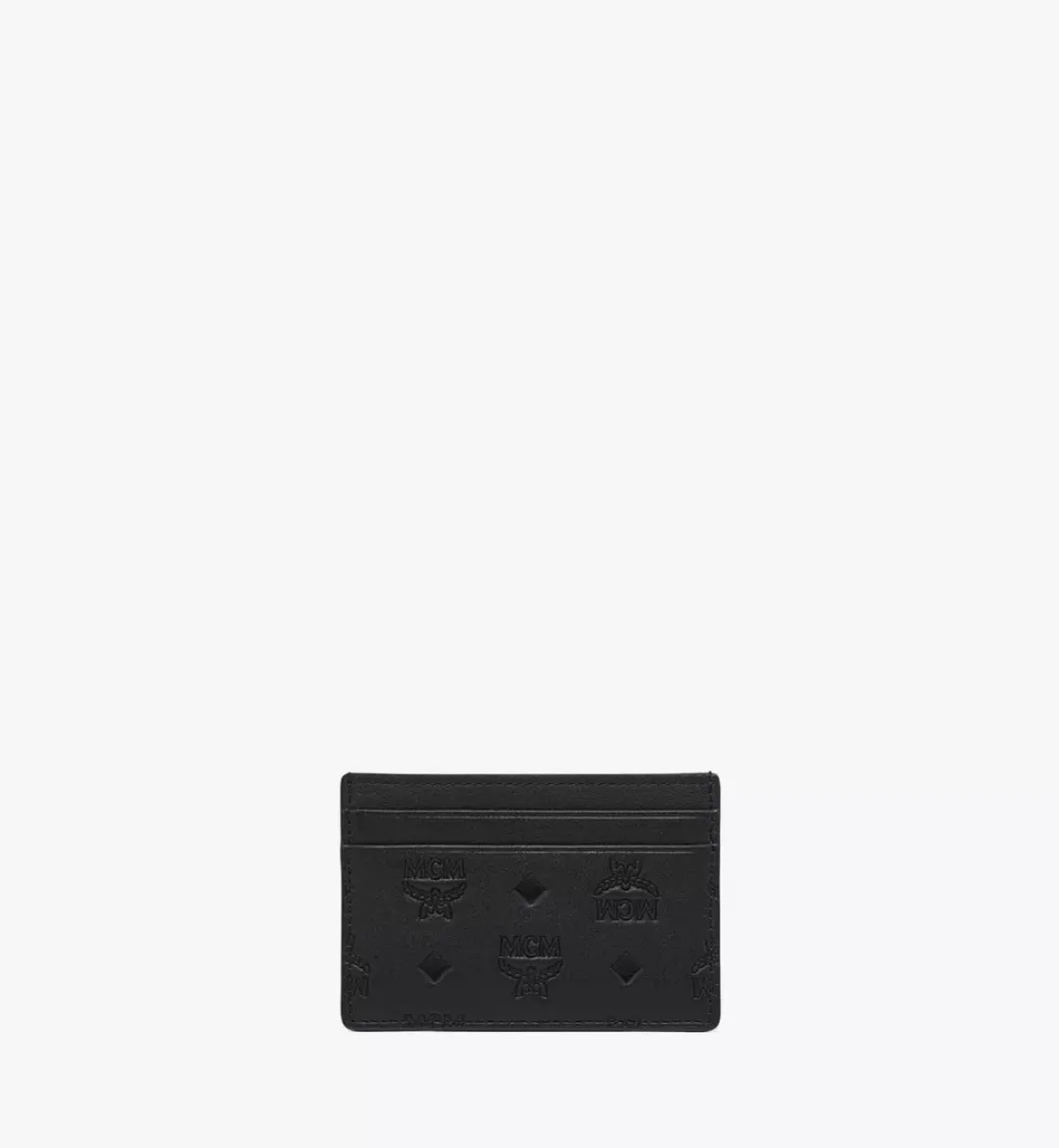 Aren Card Case In Embossed Monogram Leather