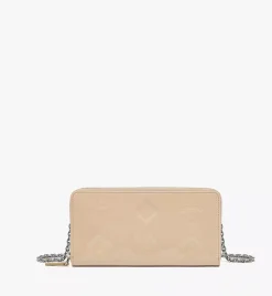 Aren Chain Zip Around Wallet In Maxi Patent Leather