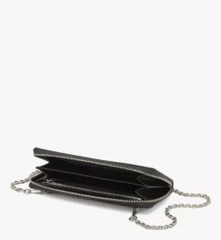 Aren Chain Zip Around Wallet In Maxi Patent Leather