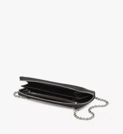 Aren Chain Zip Around Wallet In Embossed Monogram Leather