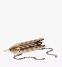 Aren Chain Zip Around Wallet In Maxi Patent Leather