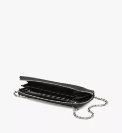Aren Chain Zip Around Wallet In Embossed Monogram Leather