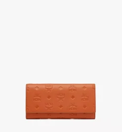 Aren Continental Wallet In Embossed Monogram Leather