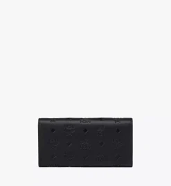 Aren Continental Wallet In Embossed Monogram Leather