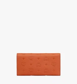 Aren Continental Wallet In Embossed Monogram Leather