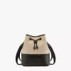 Aren Drawstring Bag In Linen Leather Mix
