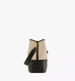 Aren Drawstring Bag In Linen Leather Mix