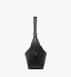 Aren Flap Hobo Bag In Embossed Monogram Leather
