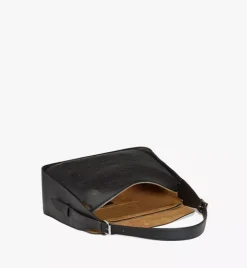 Aren Flap Hobo Bag In Embossed Monogram Leather