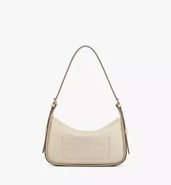 Aren Flap Hobo Bag In Embossed Monogram Leather