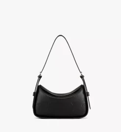 Aren Flap Hobo Bag In Embossed Monogram Leather
