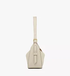 Aren Flap Hobo Bag In Embossed Monogram Leather