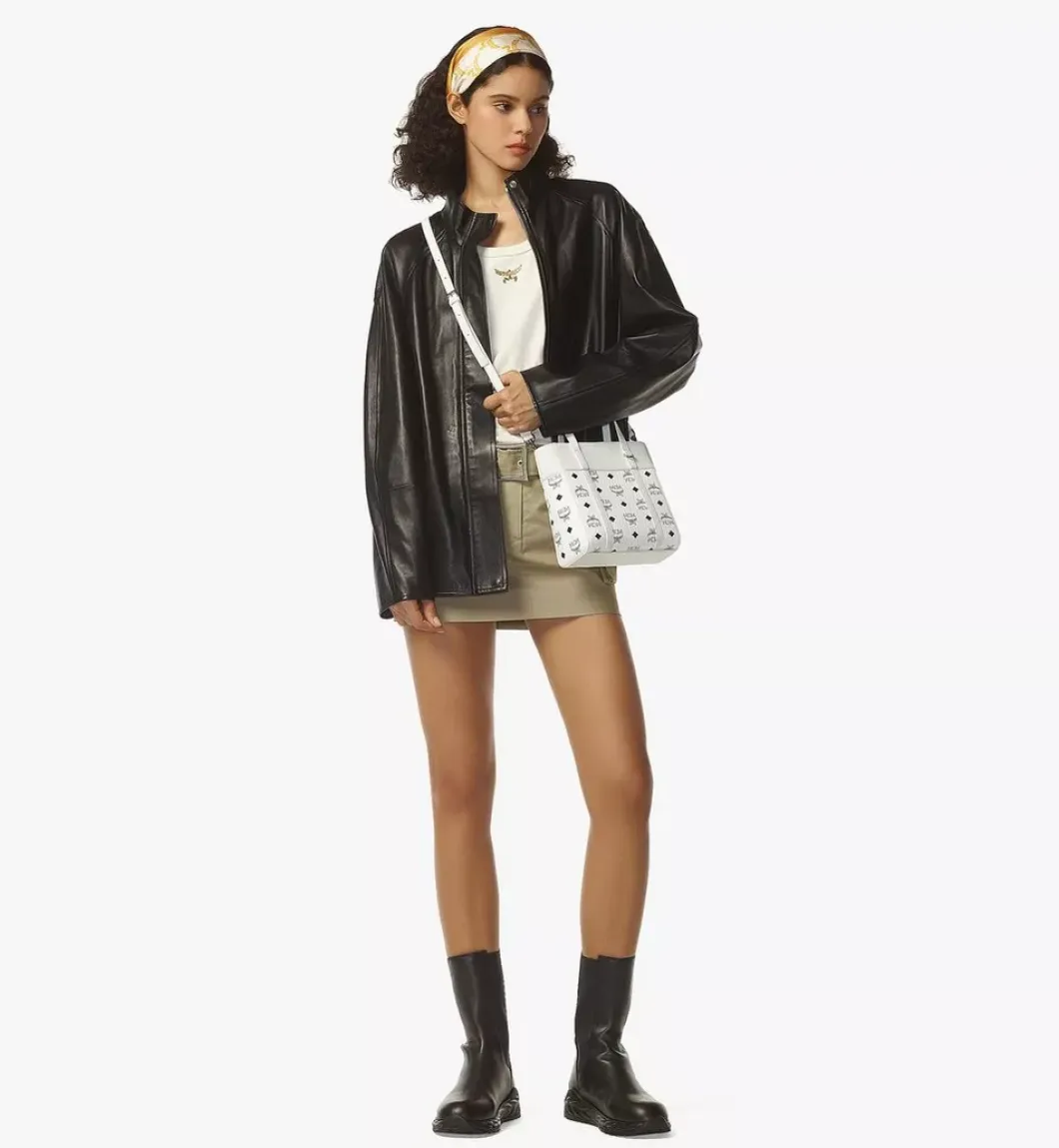 Aren Top-Zip Shopper In Visetos Leather Mix