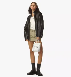 Aren Top-Zip Shopper In Visetos Leather Mix