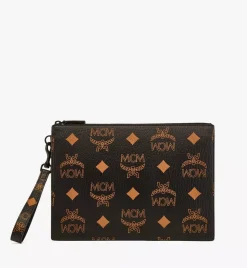 Aren Wristlet Zip Pouch In Maxi Visetos