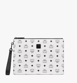 Aren Wristlet Zip Pouch In Visetos