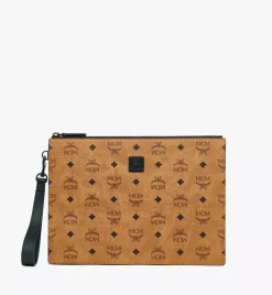 Aren Wristlet Zip Pouch In Visetos
