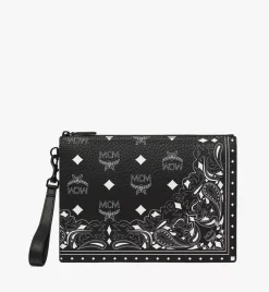 Aren Wristlet Zip Pouch In Bandana Visetos