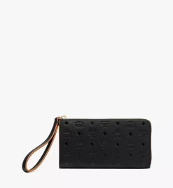 Aren Zip Around Wallet In Embossed Monogram Leather