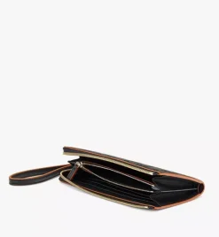 Aren Zip Around Wallet In Embossed Monogram Leather