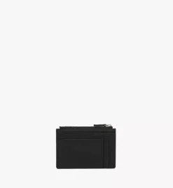Aren Zip Card Case In Embossed Monogram Leather