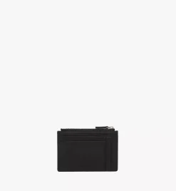 Aren Zip Card Case In Embossed Monogram Leather