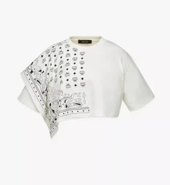 Cropped Bandana T-Shirt In Organic Cotton