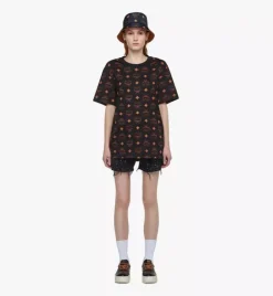 Maxi Monogram Print T-Shirt In Organic Cotton
