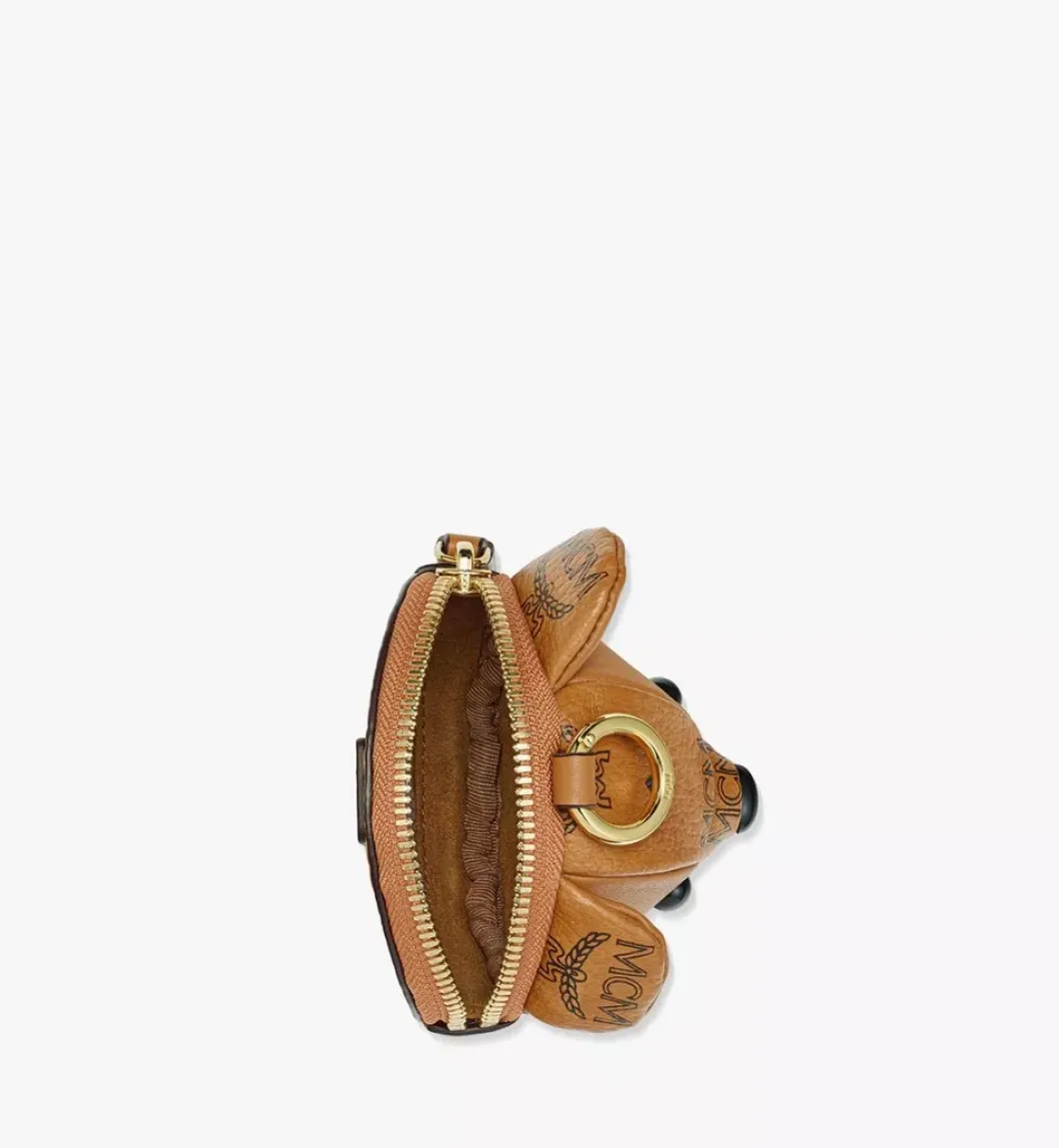 Mcm Park Pouch Charm In Visetos Leather Mix