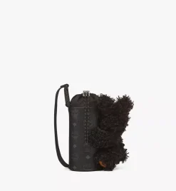 Mcm Park Rabbit Bottle Holder In Faux Fur Visetos