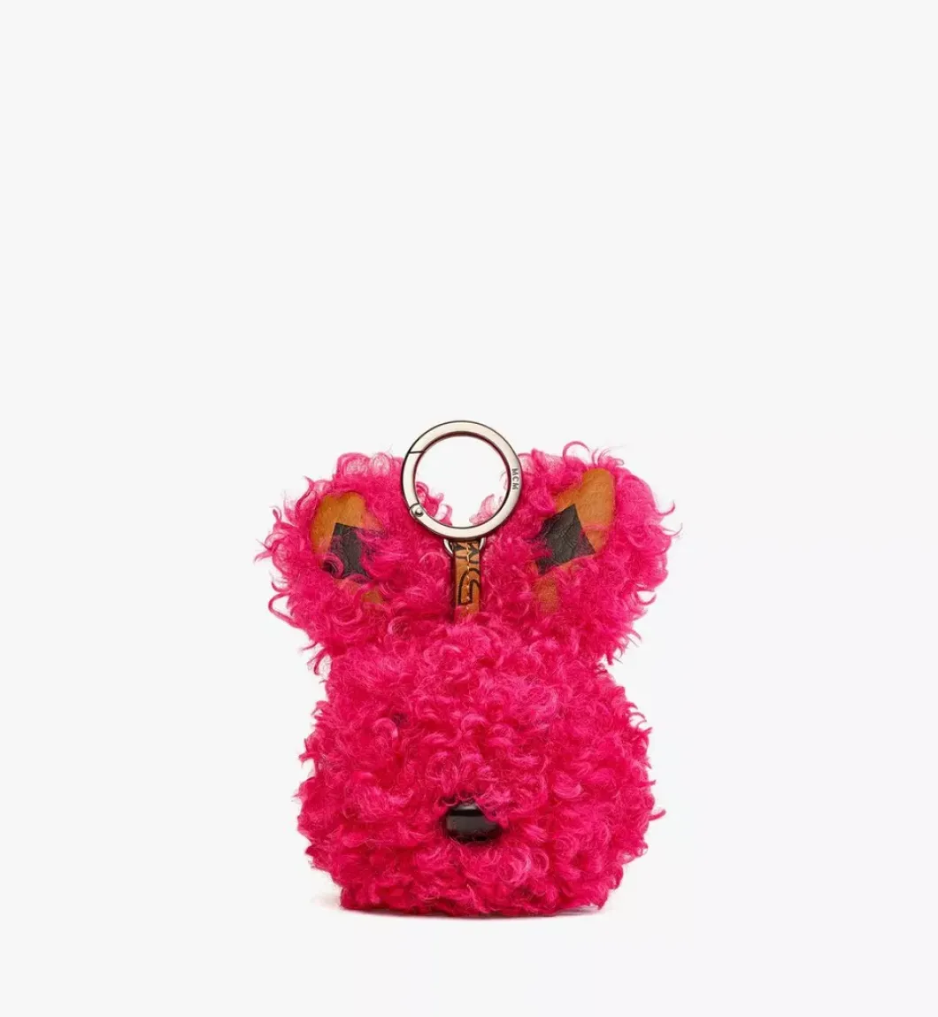 Mcm Park Rabbit Charm In Faux Fur