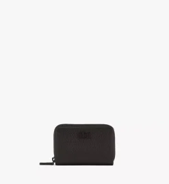 Mcm Tech Zip Around Wallet In Embossed Spanish Leather