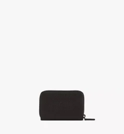 Mcm Tech Zip Around Wallet In Embossed Spanish Leather