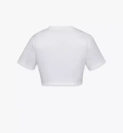 Mcm Worldwide Print Cropped T-Shirt In Organic Cotton