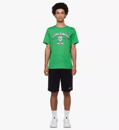 Mcm Worldwide Print T-Shirt In Organic Cotton