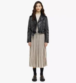 Mcmotor Cropped Biker Jacket In Lamb Leather