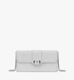 Mode Travia Wallet On Chain In Glitter Leather