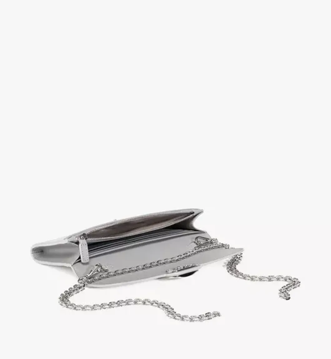 Mode Travia Wallet On Chain In Glitter Leather