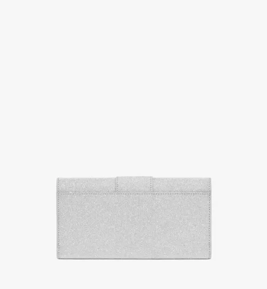 Mode Travia Wallet On Chain In Glitter Leather