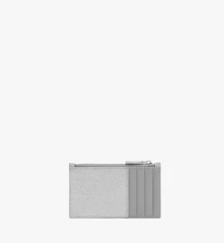 Mode Travia Zip Card Case In Glitter Leather