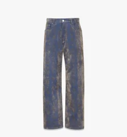 Monogram Jacquard Jeans In Velvet Denim