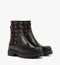 Monogram Knit Boots In Calf Leather