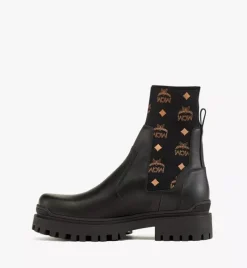 Monogram Knit Boots In Calf Leather