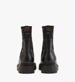 Monogram Knit Boots In Calf Leather