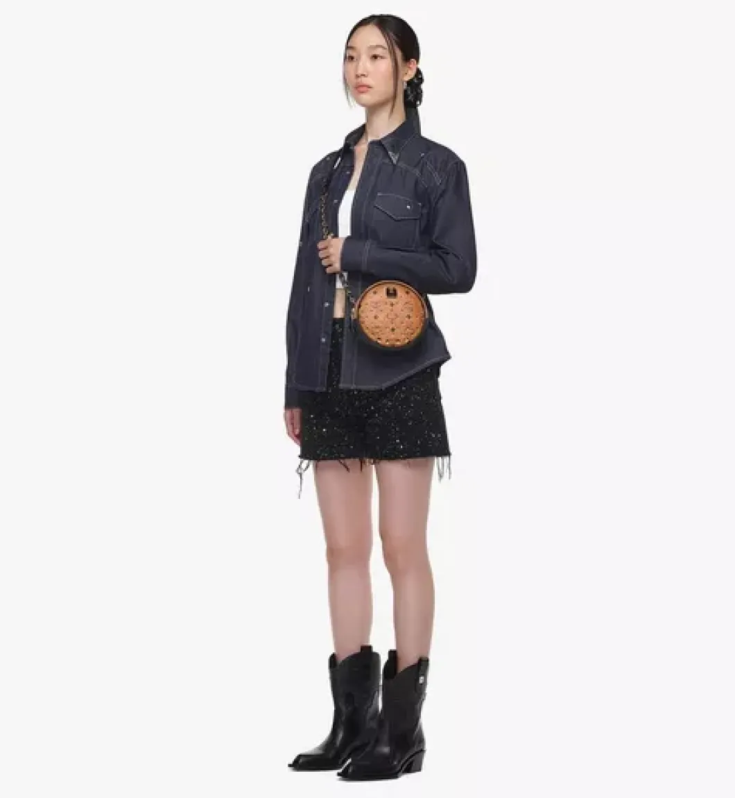Orkestra Crossbody In Gold Studded Visetos