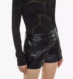 Shorts In Crushed Faux Leather