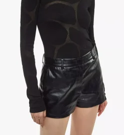 Shorts In Crushed Faux Leather