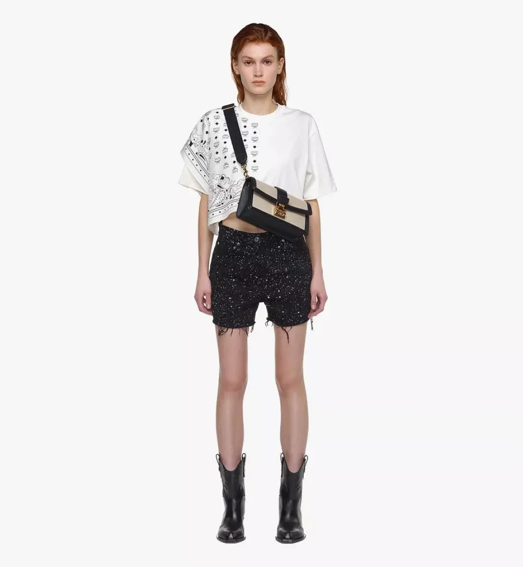 Tracy Shoulder Bag In Linen Leather Mix
