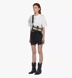 Tracy Shoulder Bag In Linen Leather Mix