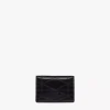 Travia Quilted Card Wallet In Crushed Leather